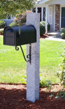 Granite Mailbox Post Pineapple Finish Iron Scroll Bracket