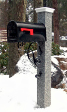 Granite Mailbox Post Wood Cap