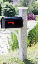 Granite Mailbox Post Wood Cap Bracket