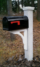 Black Mailbox Granite Post