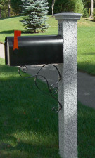 Granite Mailbox Post and Cap