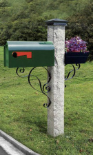 Green Mailbox Iron Bracket and Cap