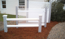 Granite Fence Posts with White Panels